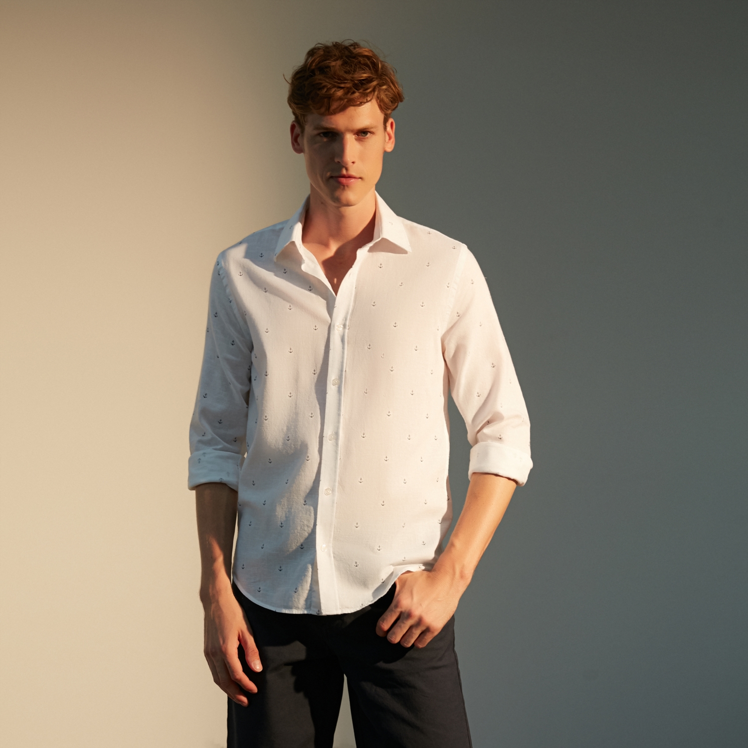 SLIM FIT KETEN GÖMLEK