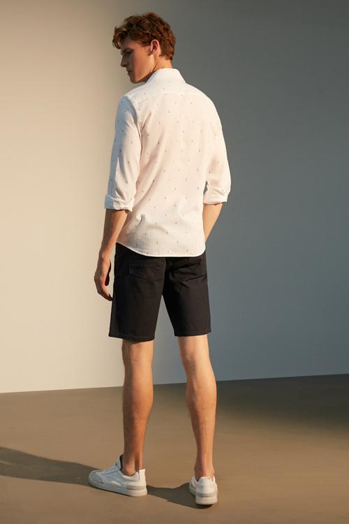  SLIM FIT KETEN GÖMLEK