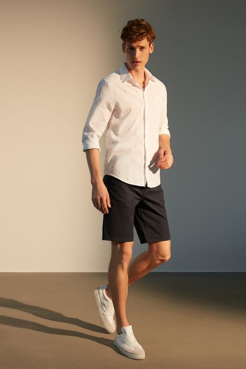  SLIM FIT KETEN GÖMLEK