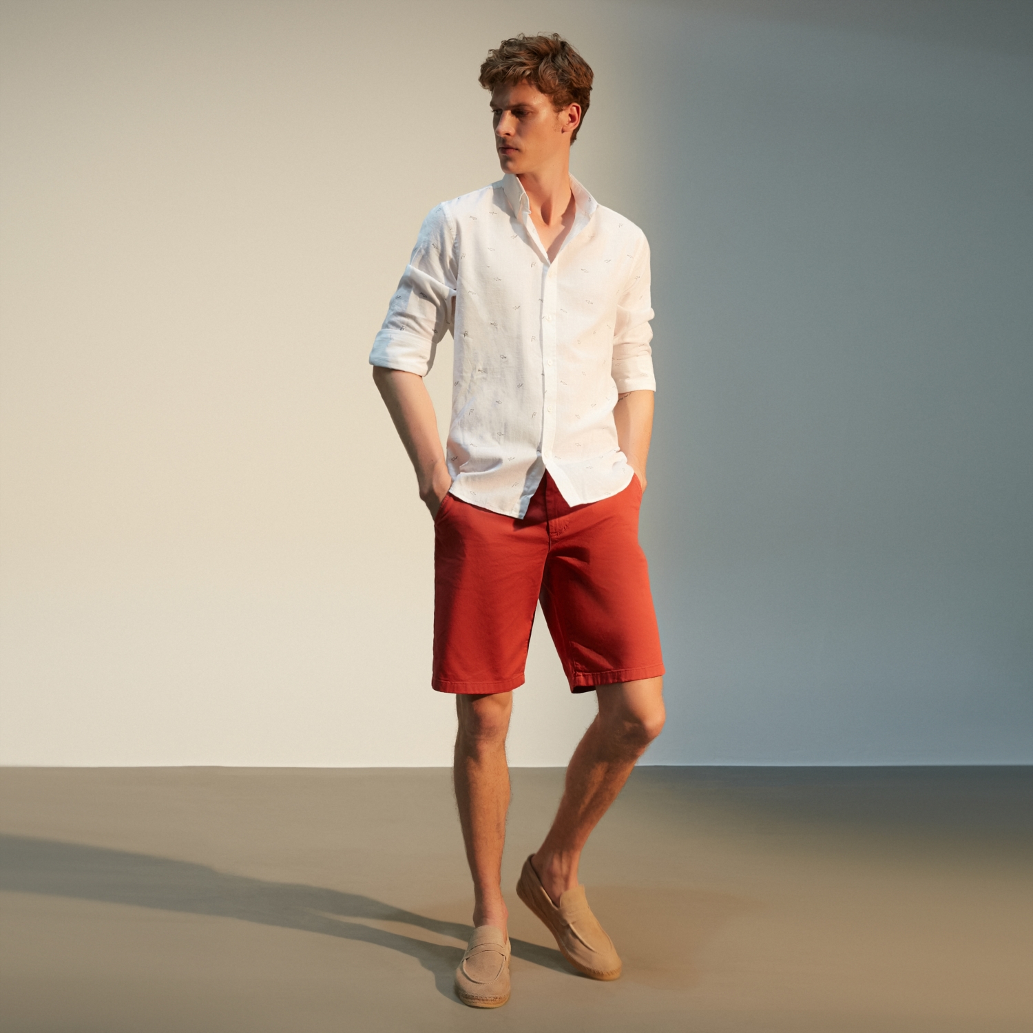 REGULAR KESİM MARİN PAMUK - KETEN GÖMLEK