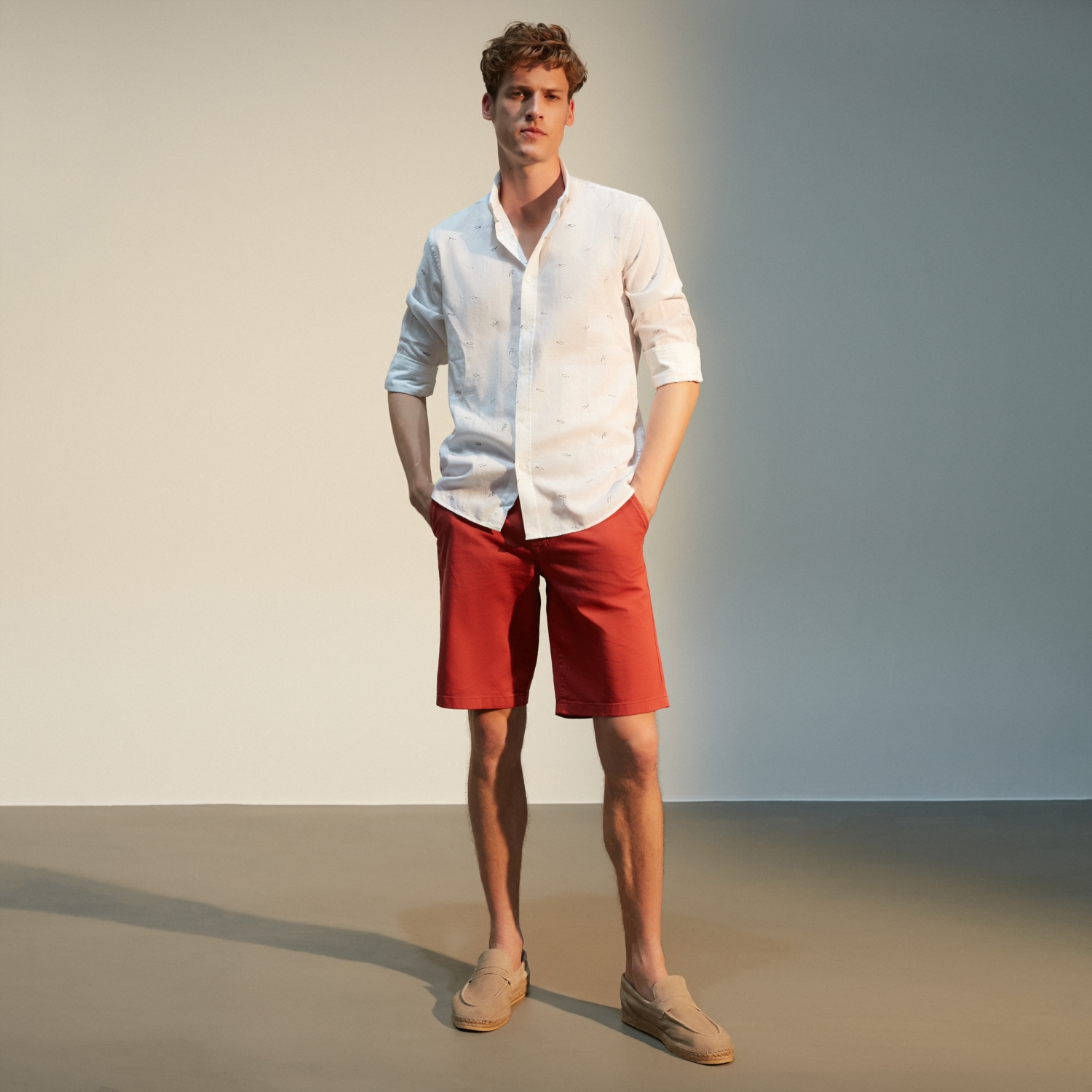 REGULAR KESİM MARİN PAMUK - KETEN GÖMLEK