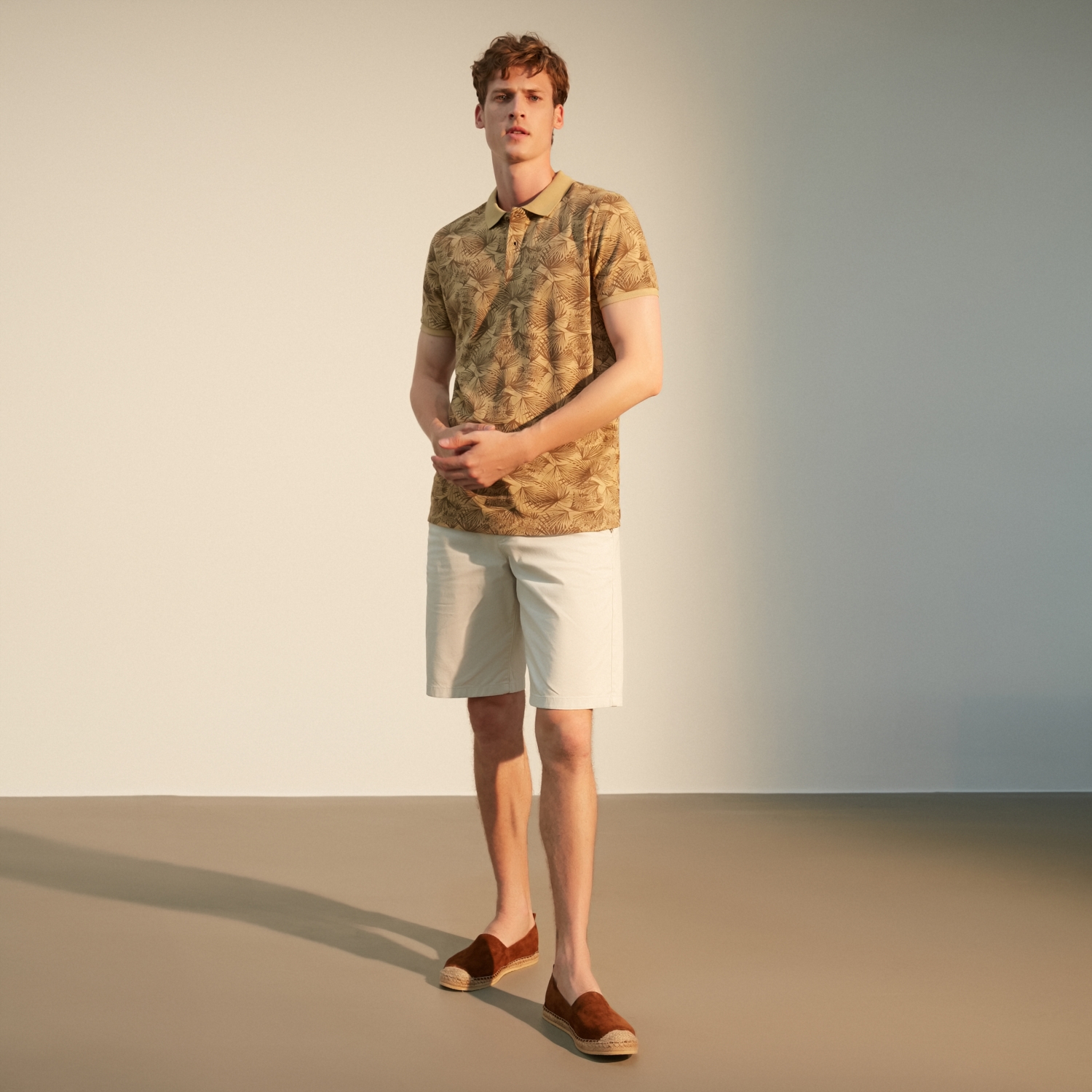 POLO YAKA BASKILI PAMUK T-SHIRT