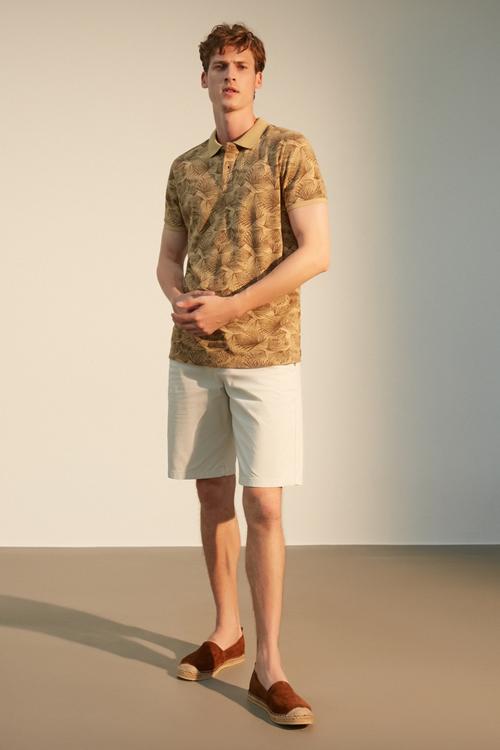  POLO YAKA BASKILI PAMUK T-SHIRT