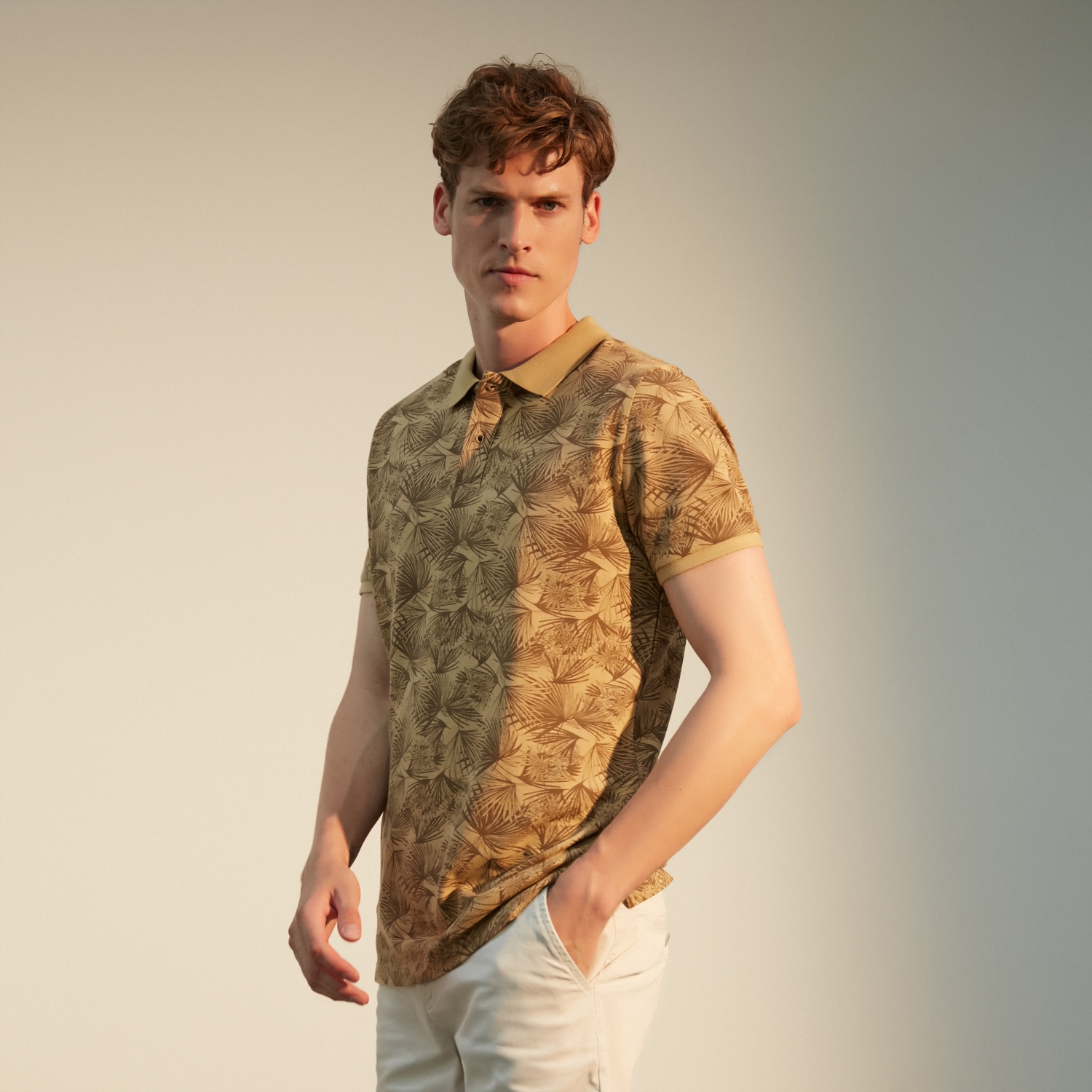 POLO YAKA BASKILI PAMUK T-SHIRT