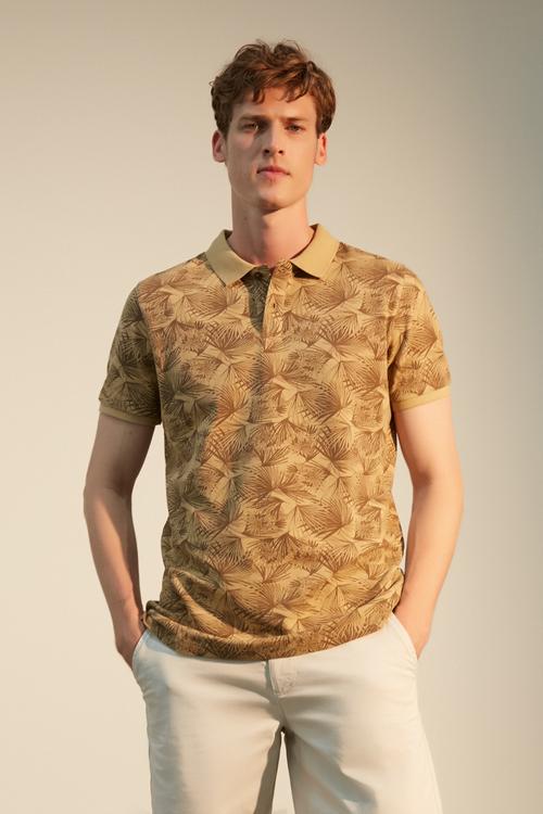  POLO YAKA BASKILI PAMUK T-SHIRT