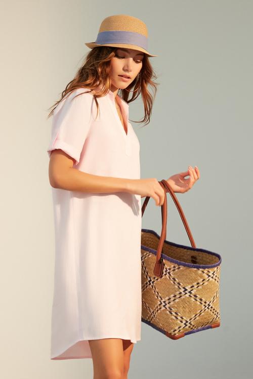  V YAKA MIDI KETEN ELBİSE