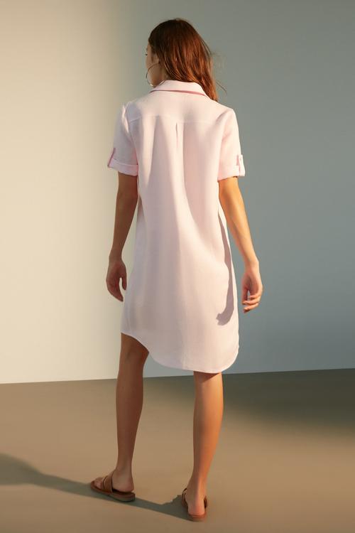  V YAKA MIDI KETEN ELBİSE