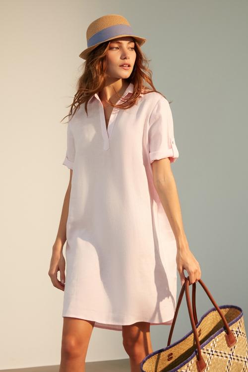  V YAKA MIDI KETEN ELBİSE