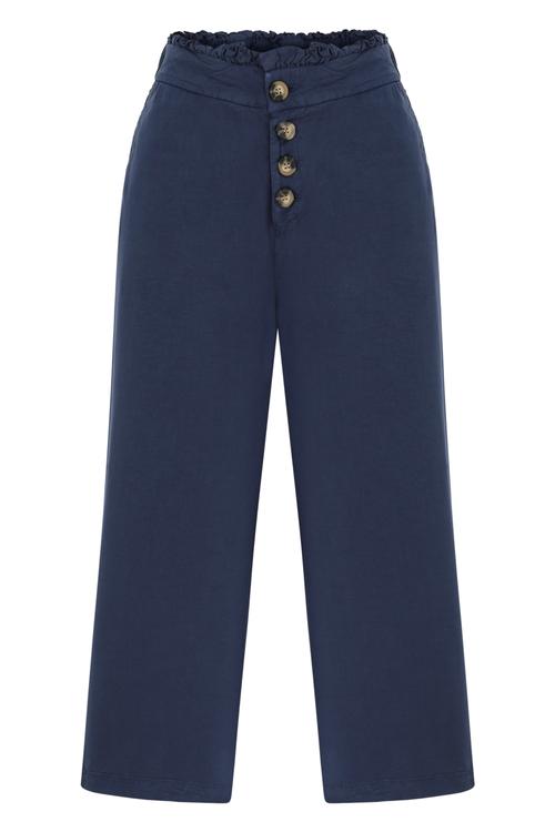  YÜKSEK BEL CROPPED DÜĞMELİ PANTOLON