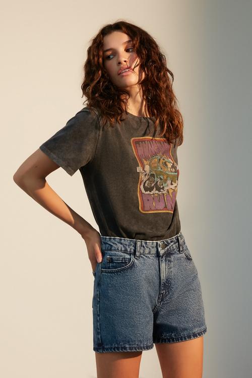  SCOOBY-DOO BASKILI LİSANSLI T-SHİRT