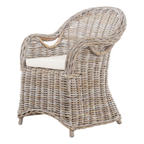 SERRES RATTAN KOLÇAKLI SANDALYE GRİ