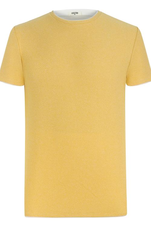  BİSİKLET YAKA ÇİFT RENKLİ KISA KOLLU KAZAK