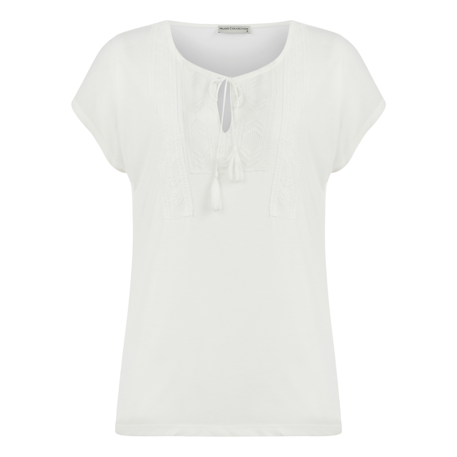 YAKA BAĞLAMALI ETNİK NAKIŞLI BLUZ