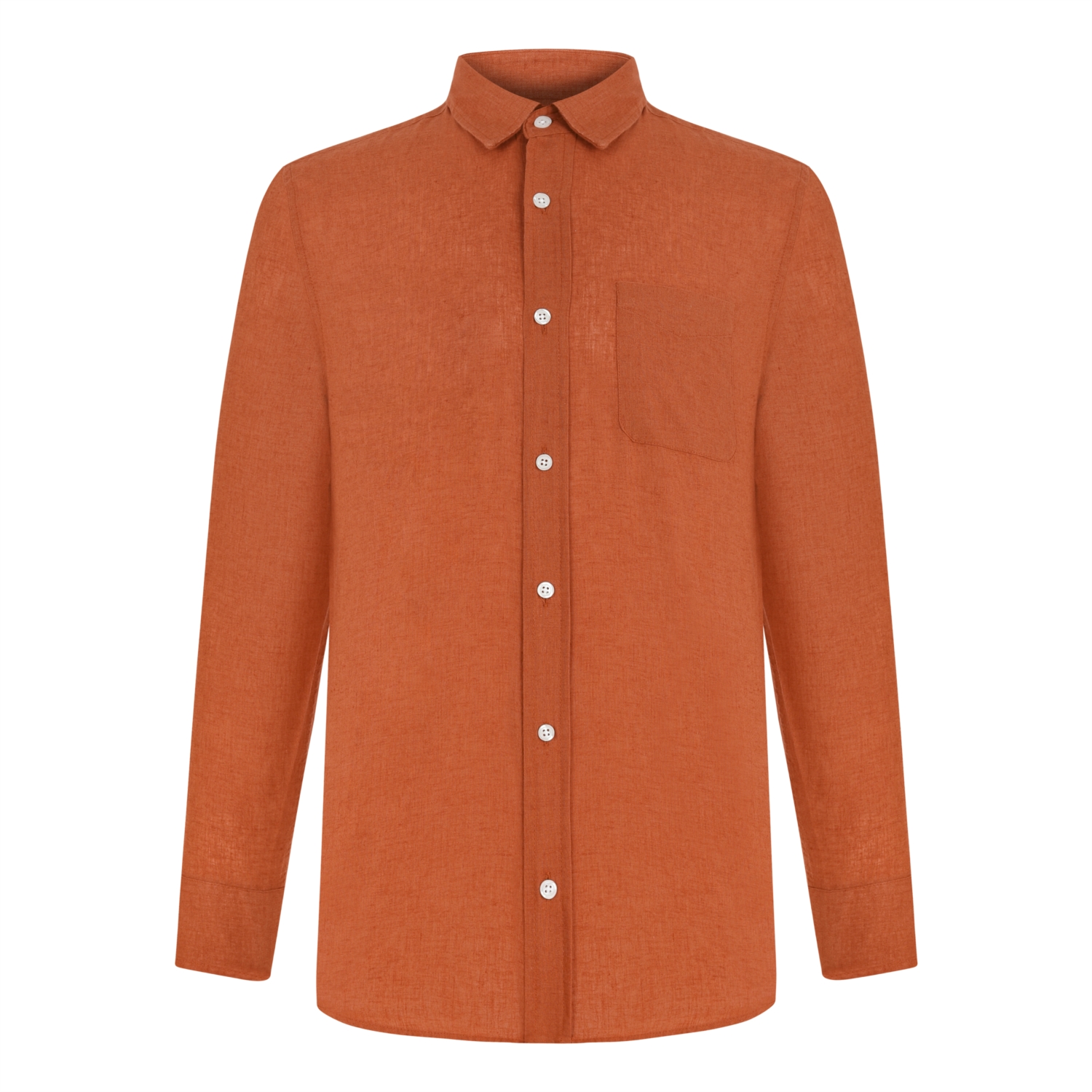 REGULAR FİT KETEN GÖMLEK