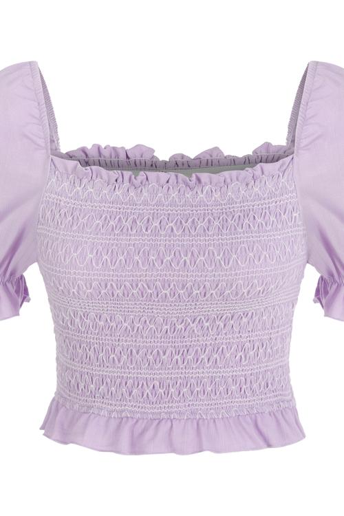  KARE YAKA BALON KOL BLUZ