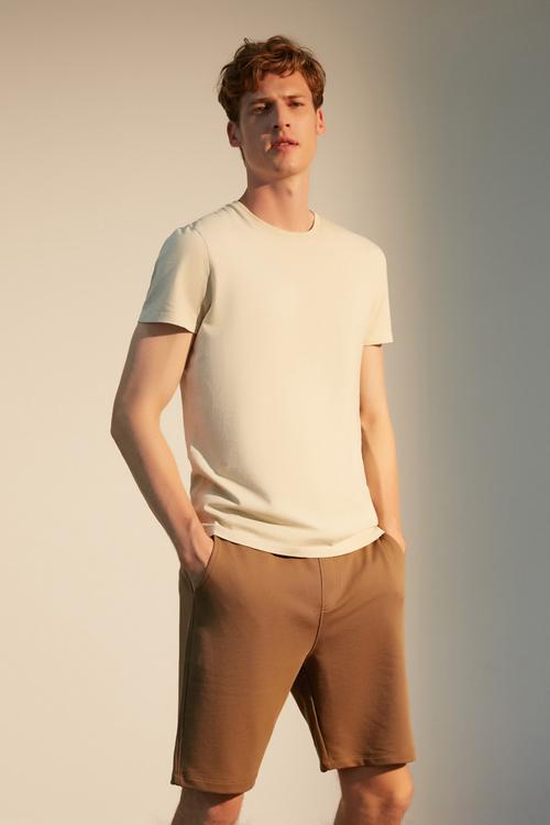  BİSİKLET YAKA ORGANİK PAMUK T-SHIRT