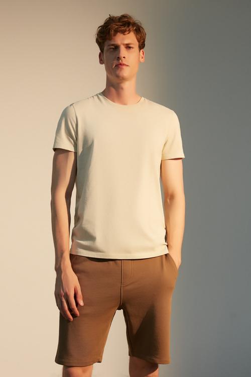  BİSİKLET YAKA ORGANİK PAMUK T-SHIRT