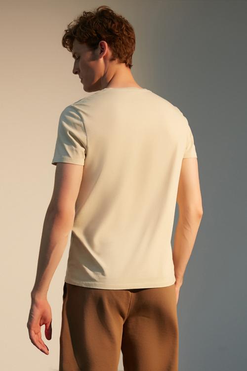  BİSİKLET YAKA ORGANİK PAMUK T-SHIRT