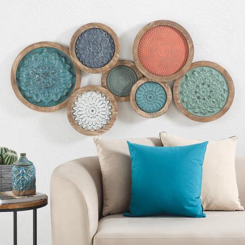  AURORA RENKLİ AHŞAP DUVAR DEKORU 127X8.5X65CM