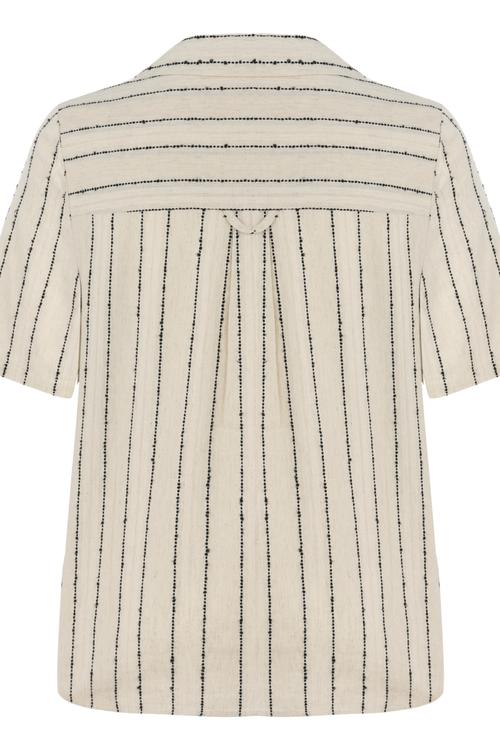  ÇİZGİLİ PAMUK - KETEN GÖMLEK