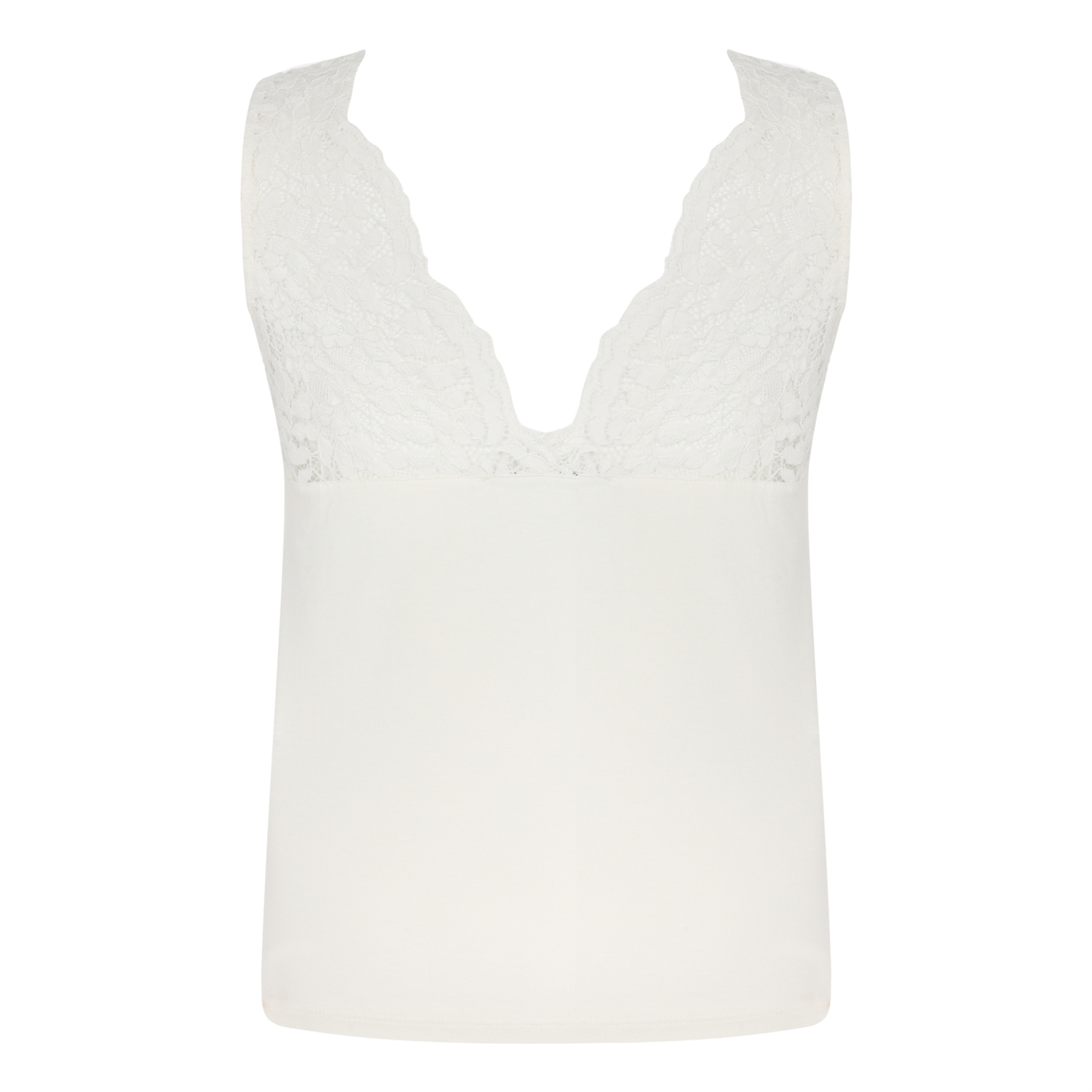 V YAKA DANTELLİ BLUZ