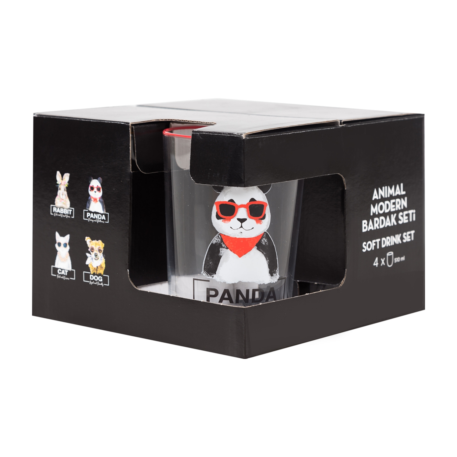 ANİMAL MODERN BARDAK SETİ 4LÜ