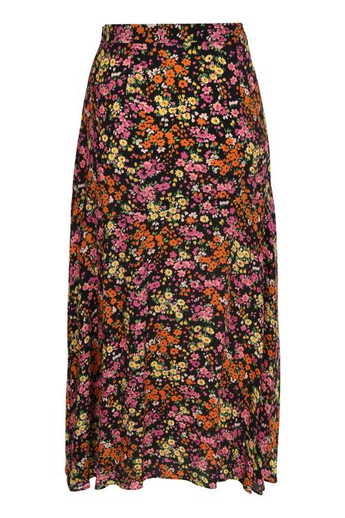  ÇİÇEK DESENLİ YIRTMAÇLI MİDİ ETEK