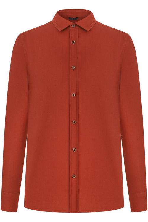  REGULAR KESİM DOKULU PAMUK GÖMLEK