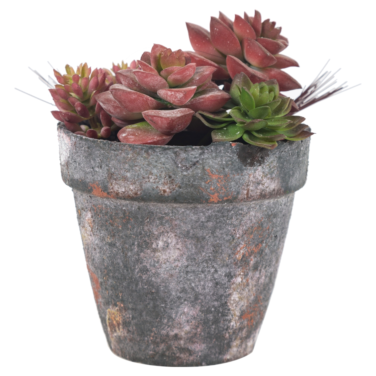 SAKSILI YAPAY PEMBE SUKULENT 15CM