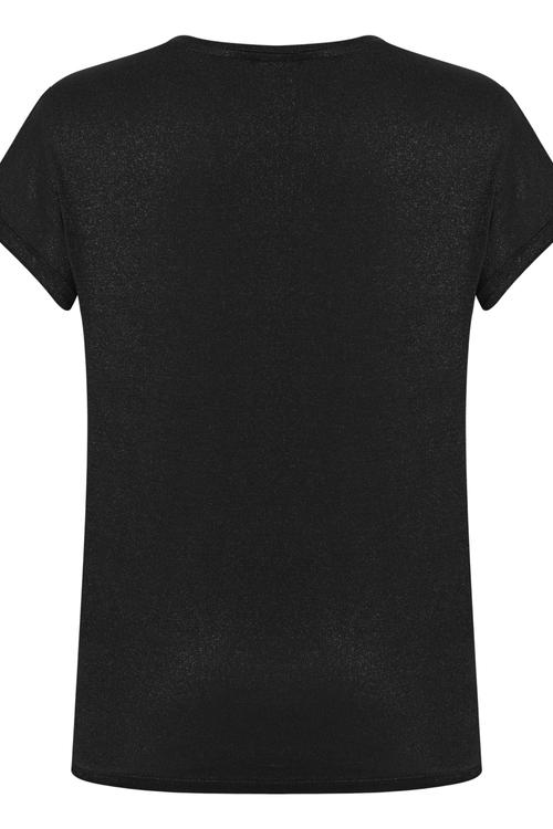  V YAKA PARLAK SİMLİ T-SHIRT