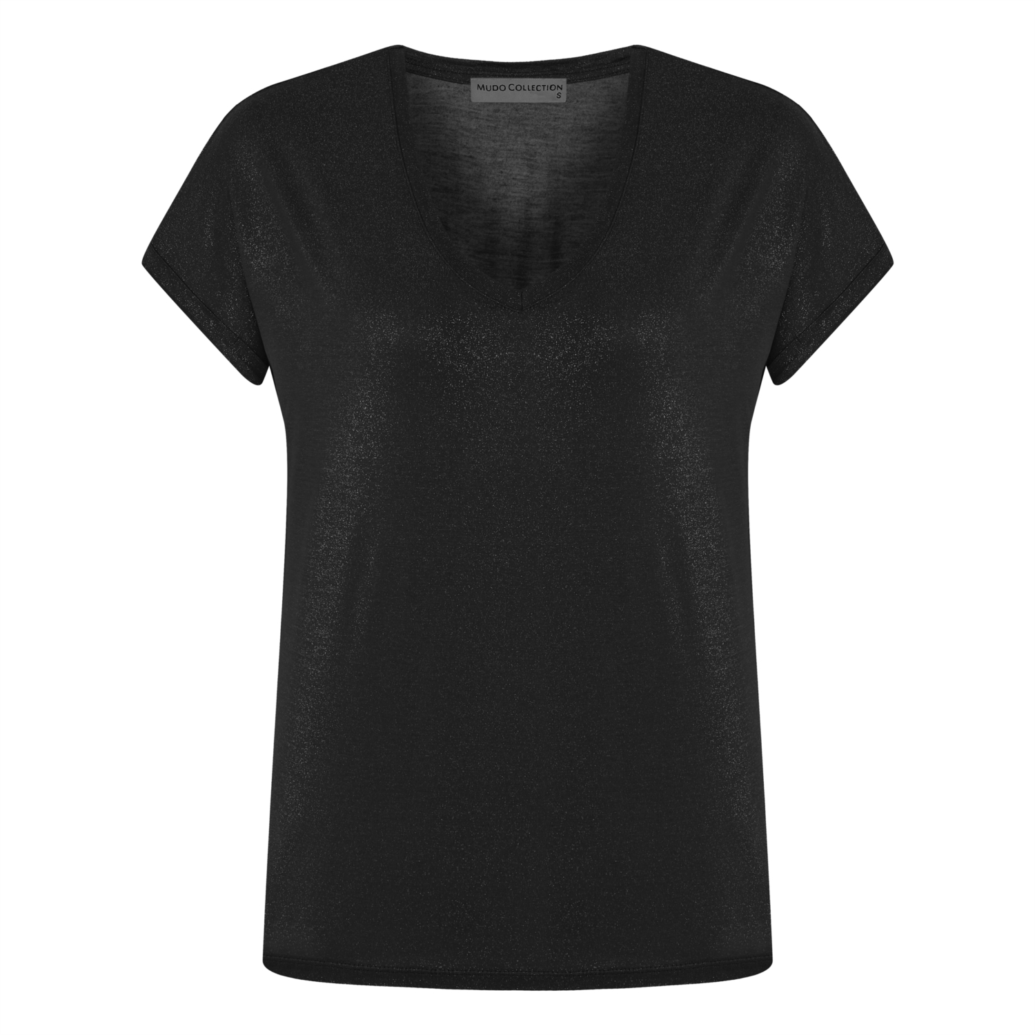 V YAKA PARLAK SİMLİ T-SHIRT