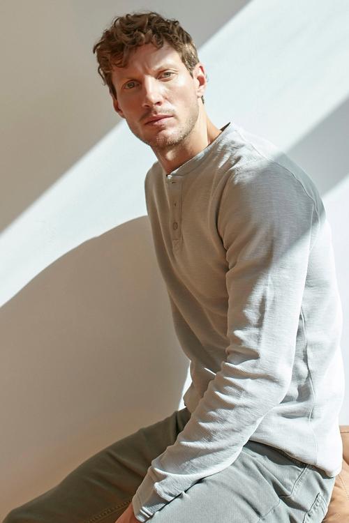  BİSİKLET YAKA UZUN KOL PAMUKLU T-SHIRT