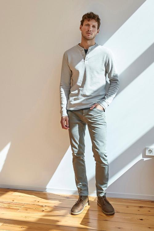  BİSİKLET YAKA UZUN KOL PAMUKLU T-SHIRT