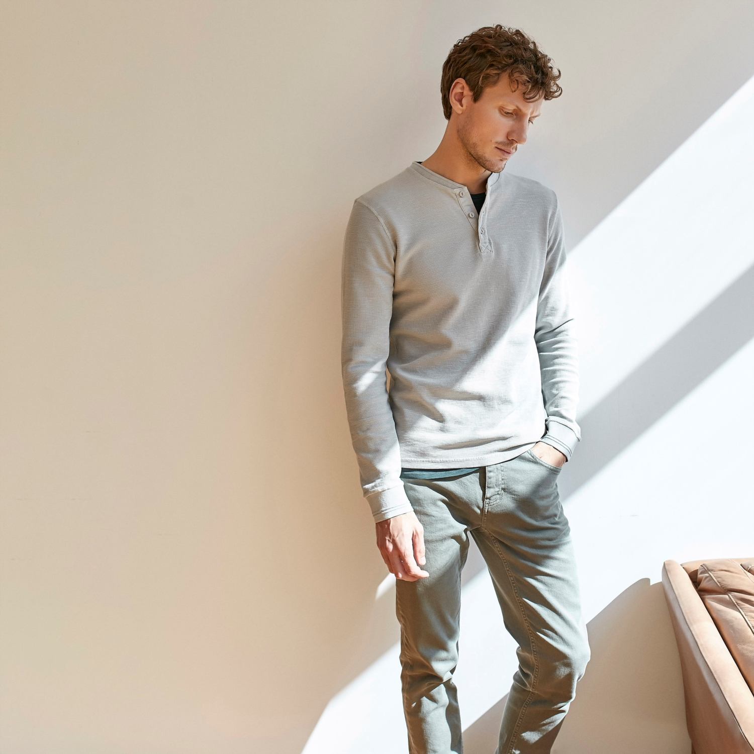 BİSİKLET YAKA UZUN KOL PAMUKLU T-SHIRT