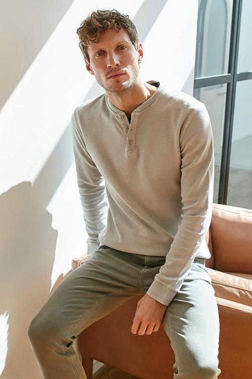  BİSİKLET YAKA UZUN KOL PAMUKLU T-SHIRT