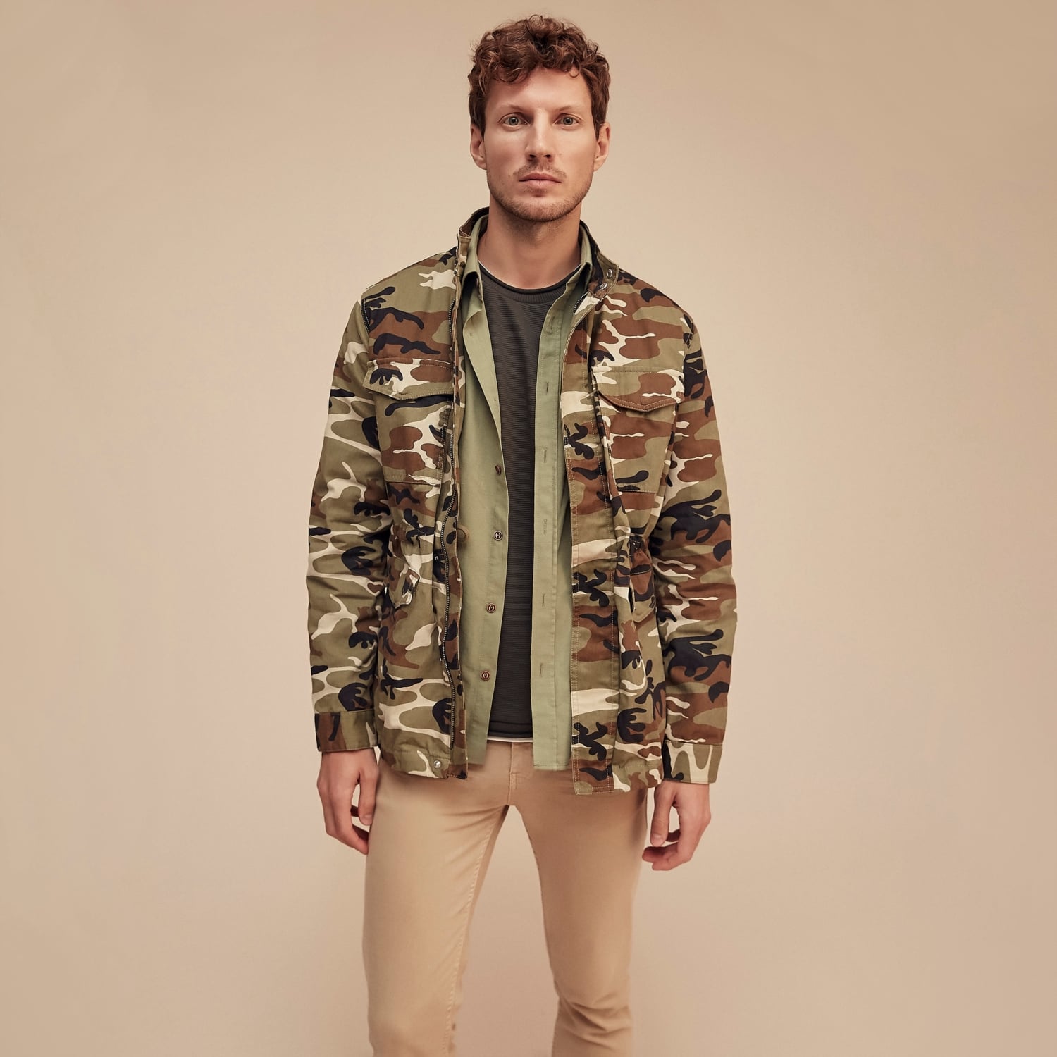 KAMUFLAJ DESENLİ PAMUK MONT