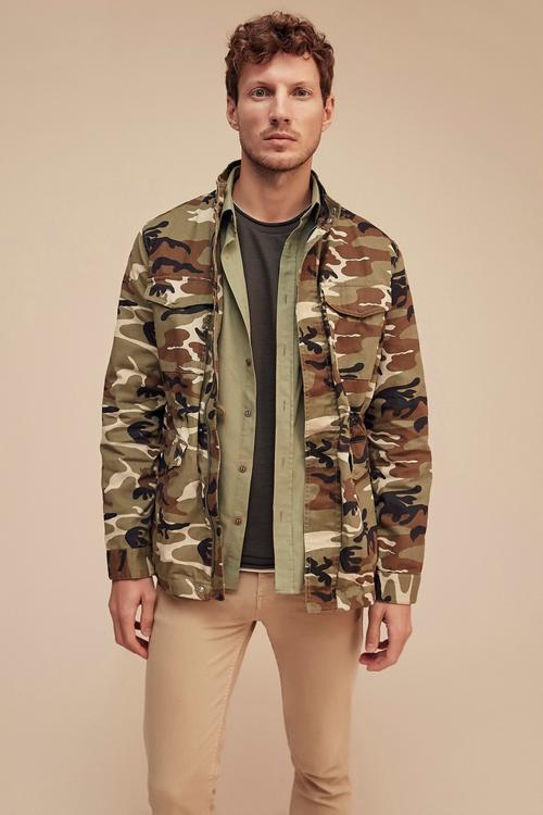  KAMUFLAJ DESENLİ PAMUK MONT