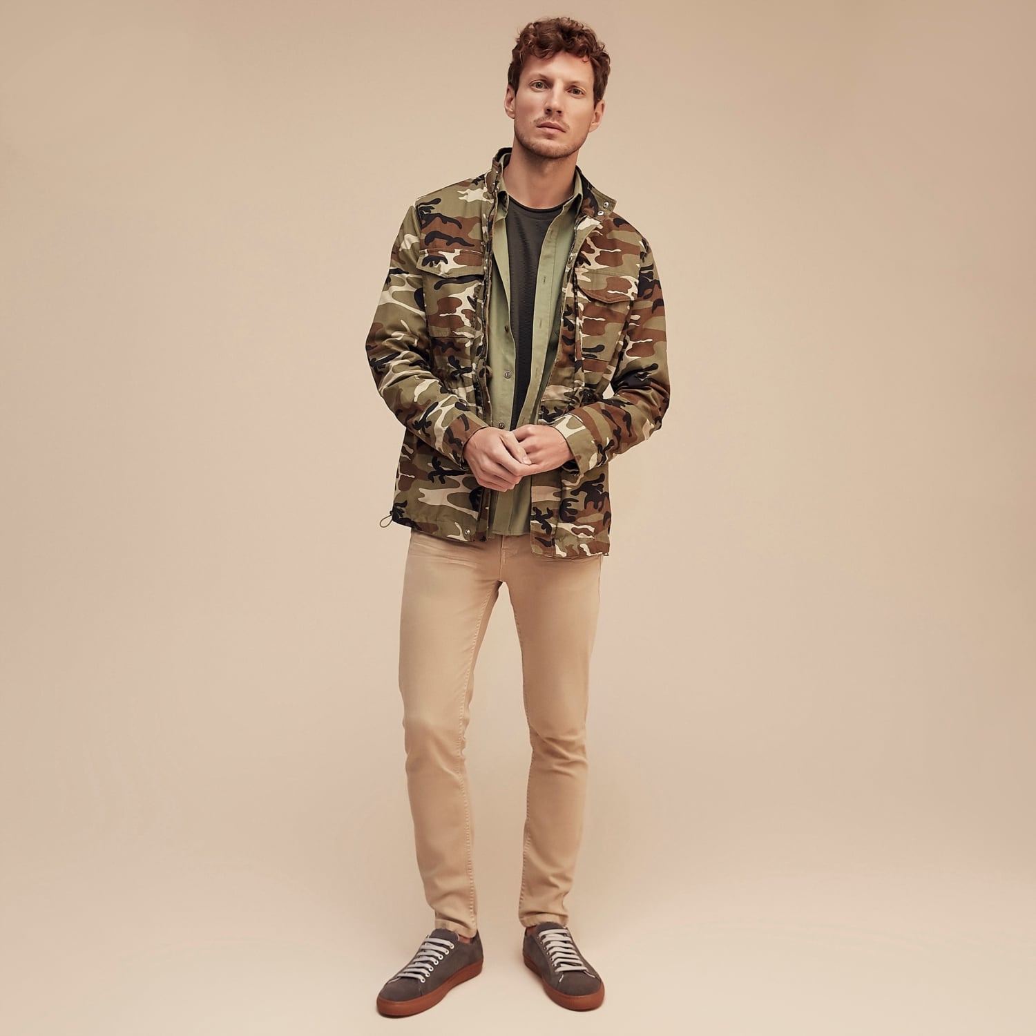 KAMUFLAJ DESENLİ PAMUK MONT