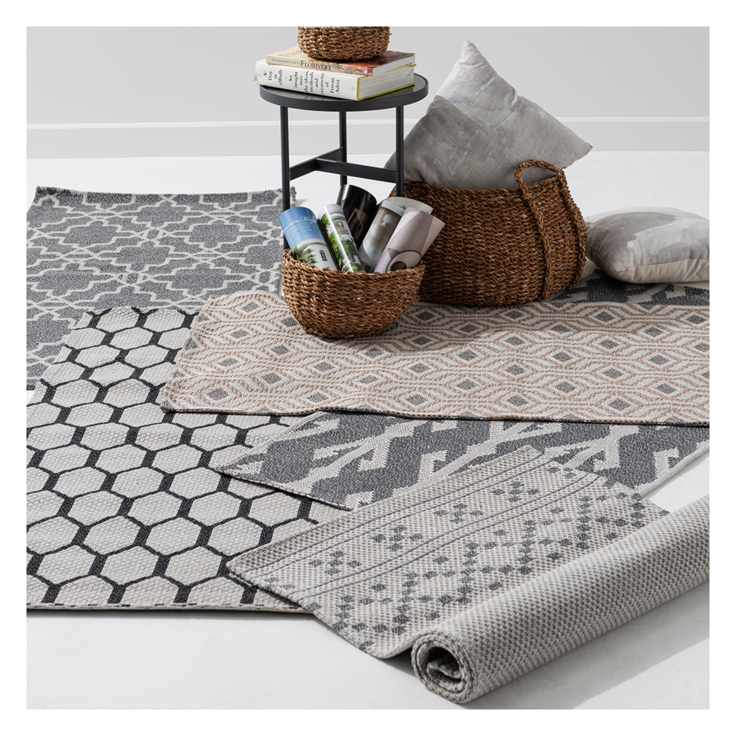 SHAMAN GEOMETRİK GRİ KİLİM 75X150 CM