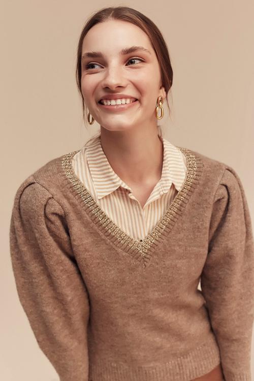  V YAKA YARIM KOL TRİKO KAZAK