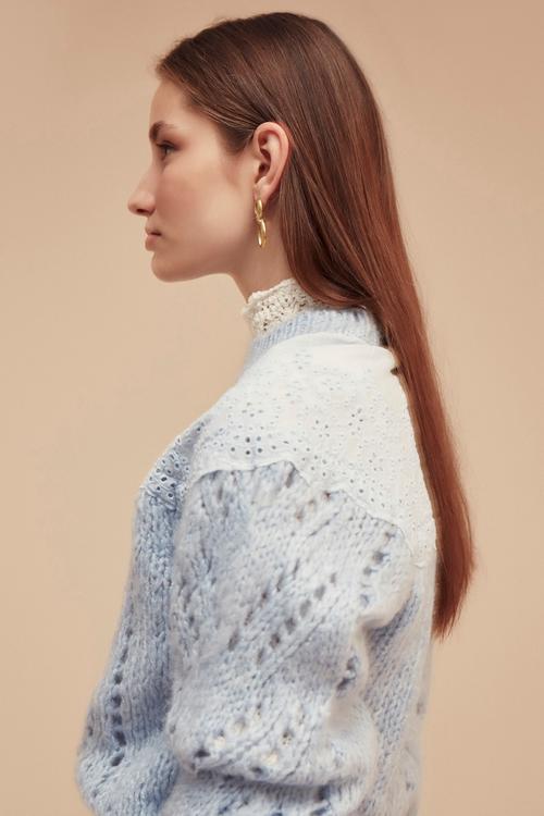  YAKASI DANTELLİ KAZAK