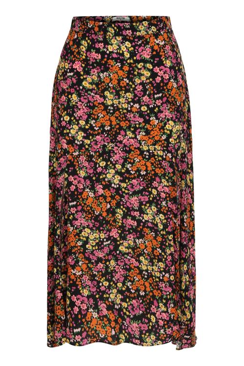  ÇİÇEK DESENLİ YIRTMAÇLI MİDİ ETEK