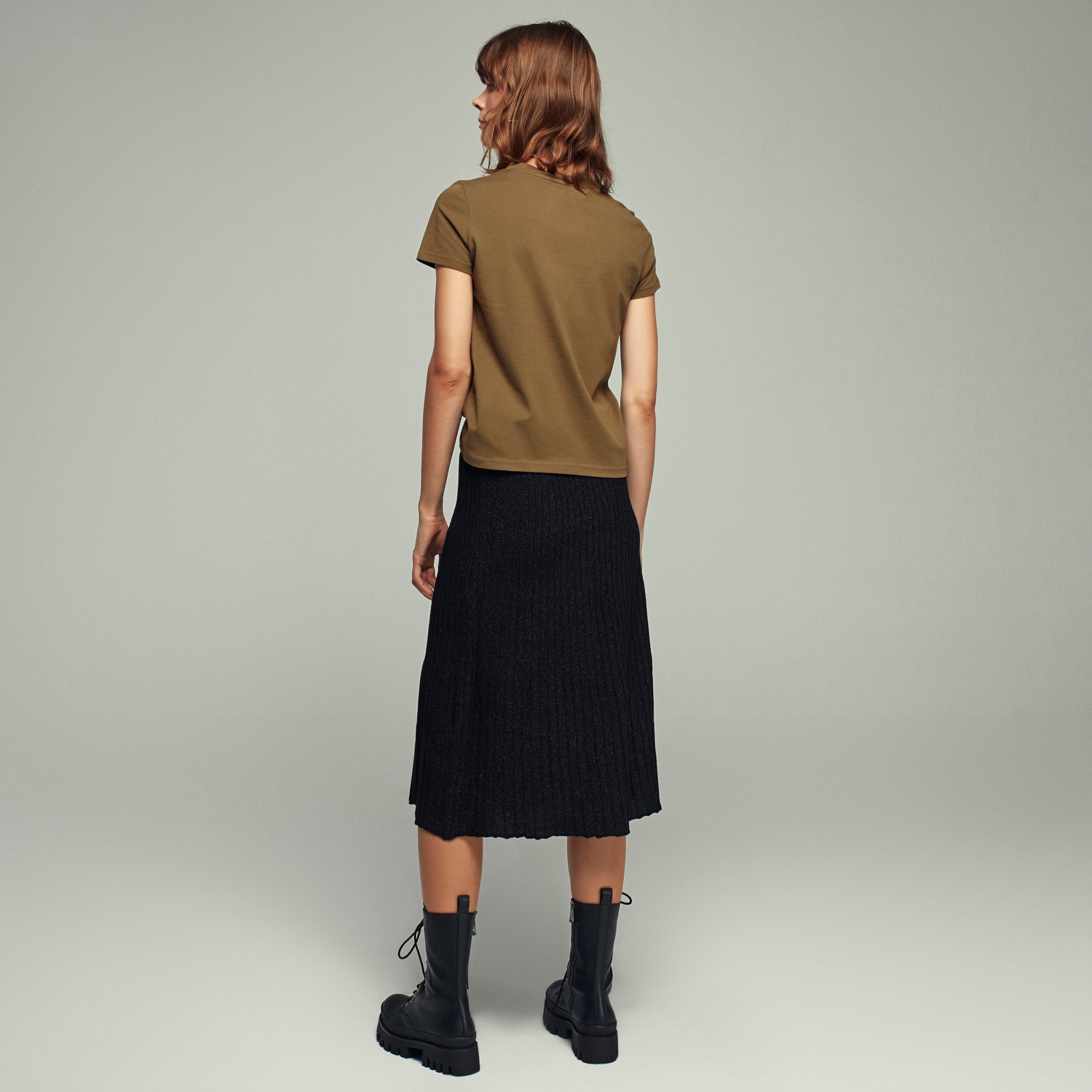 PİLELİ MİDİ BOY PAMUKLU TRİKO ETEK