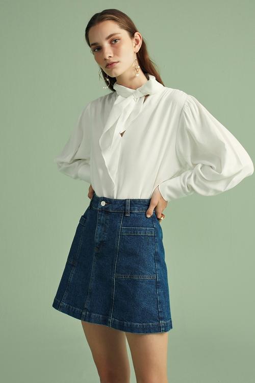  YAKA BAĞLAMALI PAMUK GÖMLEK