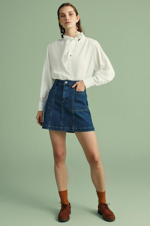  YAKA BAĞLAMALI PAMUK GÖMLEK