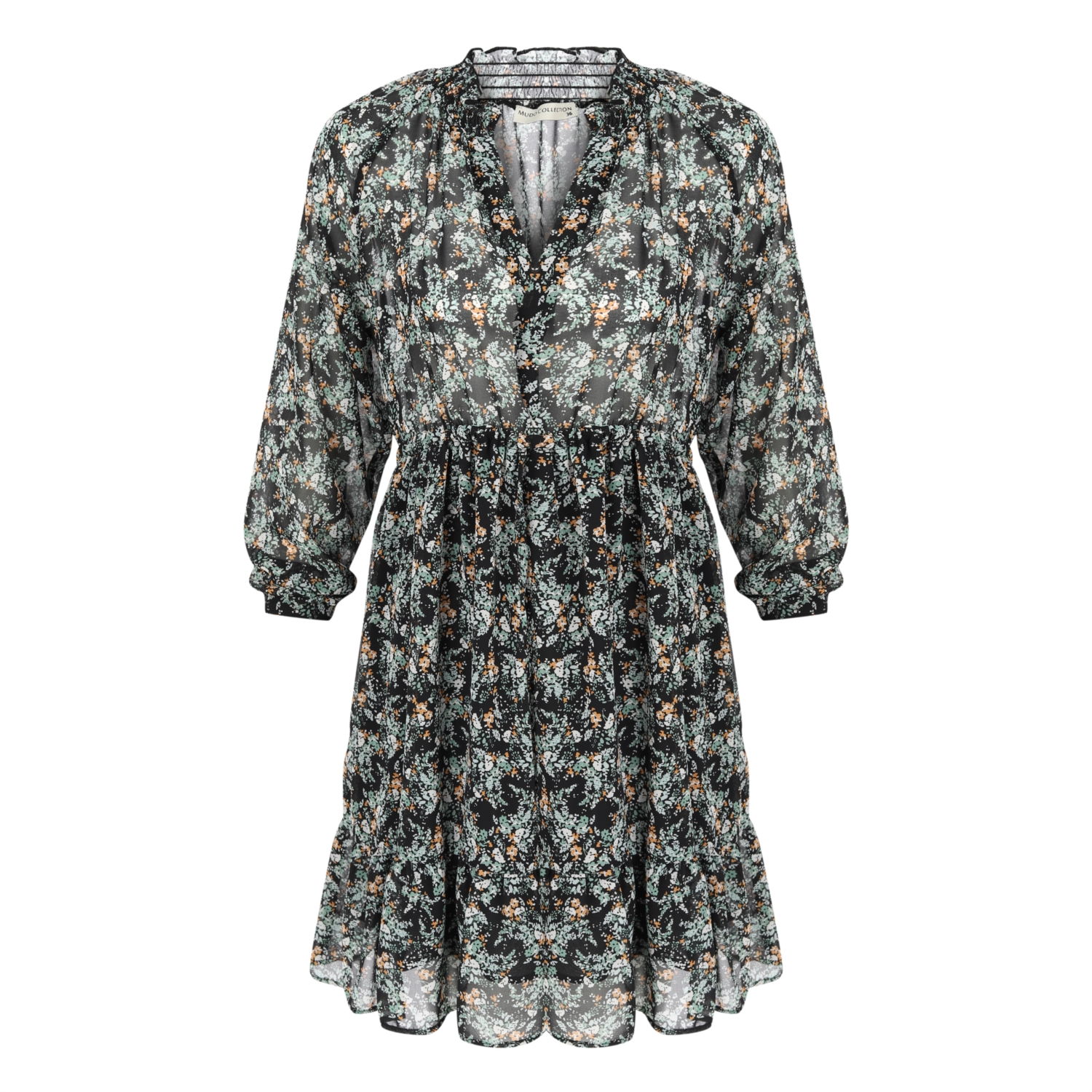 ÇİÇEKLİ FIRFIRLI MİNİ ELBİSE