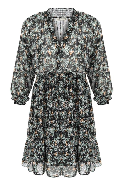  ÇİÇEKLİ FIRFIRLI MİNİ ELBİSE