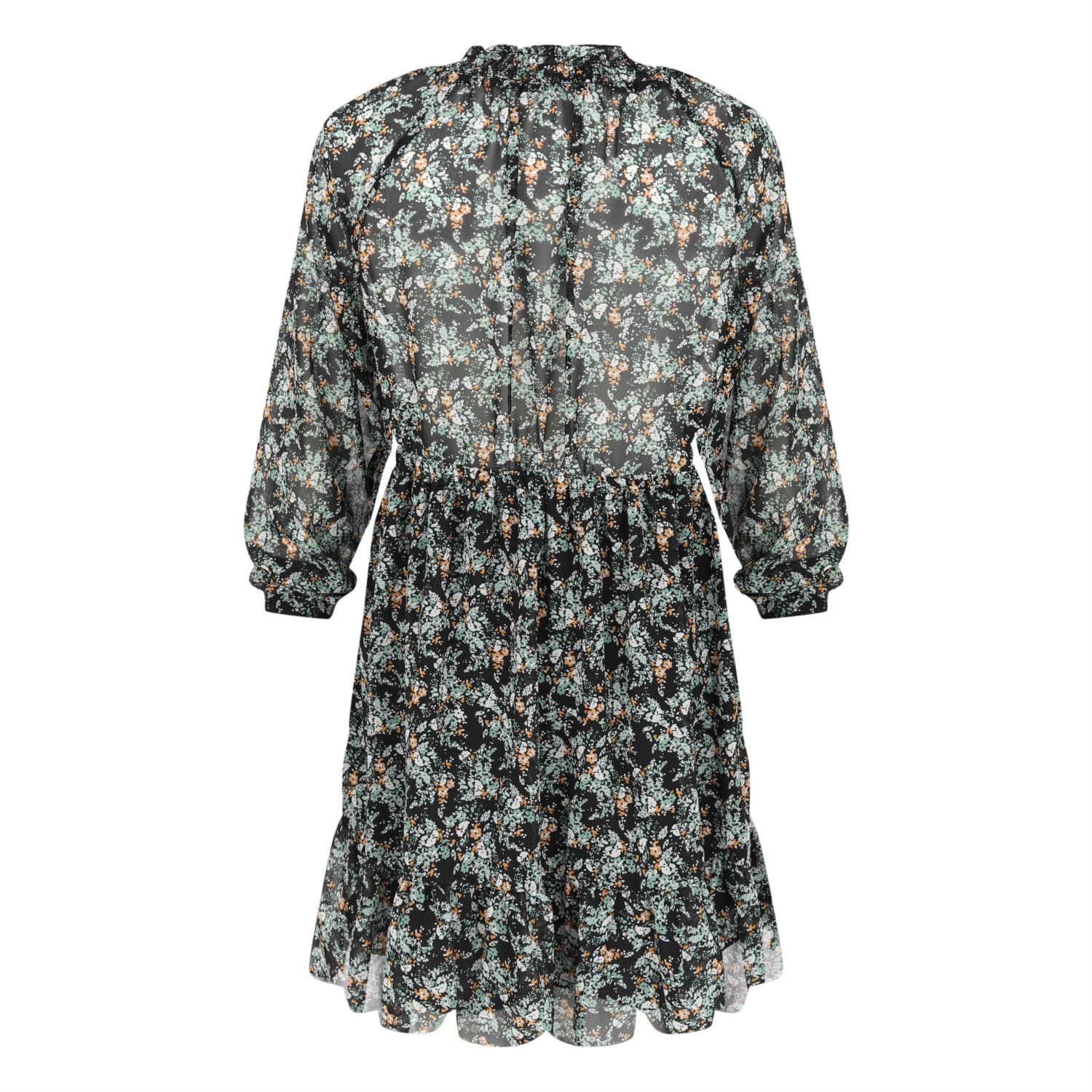 ÇİÇEKLİ FIRFIRLI MİNİ ELBİSE