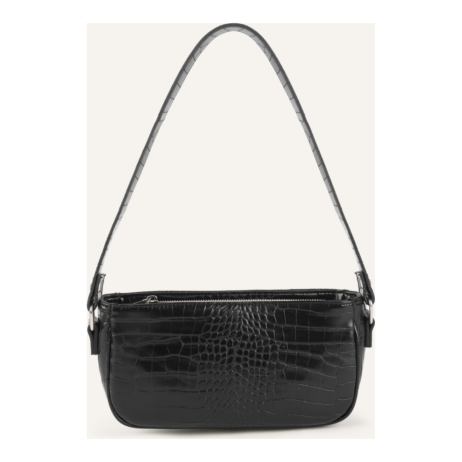 DERİ GÖRÜNÜMLÜ BAGUETTE ÇANTA