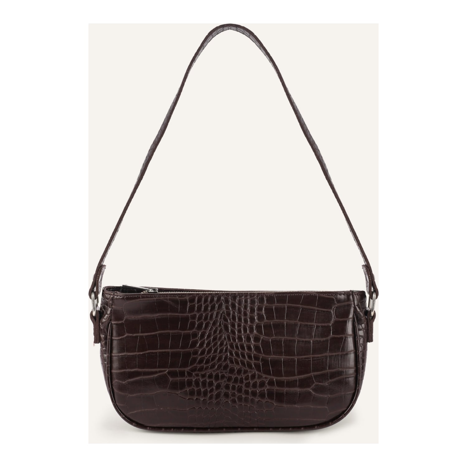 DERİ GÖRÜNÜMLÜ BAGUETTE ÇANTA